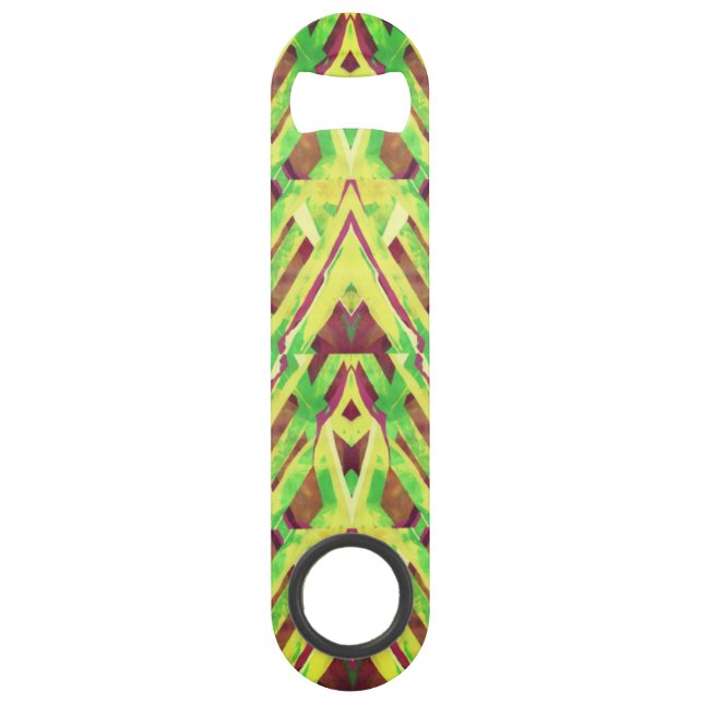 Grünes und braunes Muster Speed Flaschenöffner (Vorderseite)