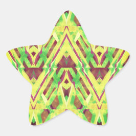 Grünes und braunes Muster Stern-Aufkleber