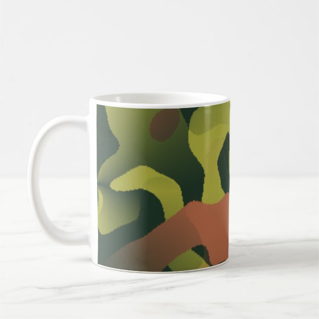 Grünes und braunes Tarnmuster Kaffeetasse (Links)