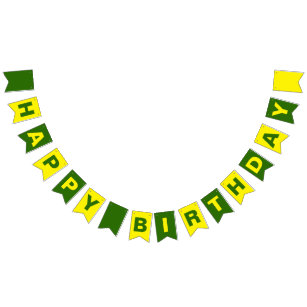 Grünes und gelbes alles Gute zum Geburtstag Wimpelkette