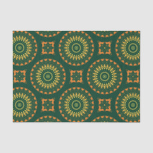 Grünes und gelbes Boho-Chic-Dekorationsmuster Seidenpapier
