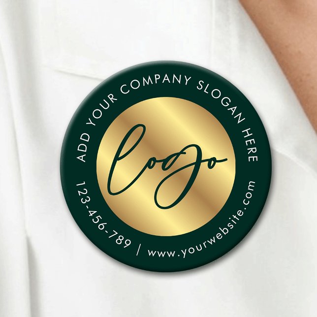Grünes und goldenes Logo Corporate Business Werbea Button (Von Creator hochgeladen)