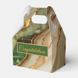 Grünes und goldenes Marmormuster Geschenkschachtel