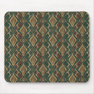 Grünes und goldenes Schlangenhaut-Muster - Tierdru Mousepad