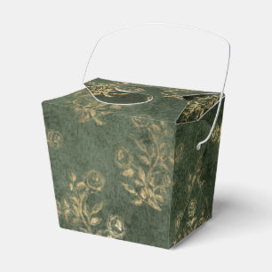 Grünes und goldenes vintage Blumenmuster Geschenkschachtel
