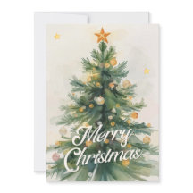 Grünes und goldenes Wasserfarben-Weihnachten