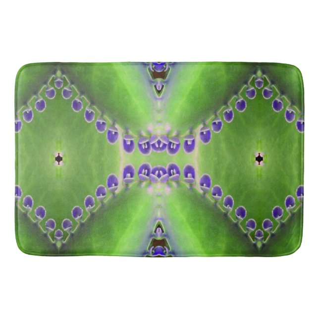 Grünes und Lila Design Badematte (Vorderseite)