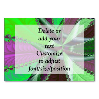 Grünes und lila Fraktal Tischnummer