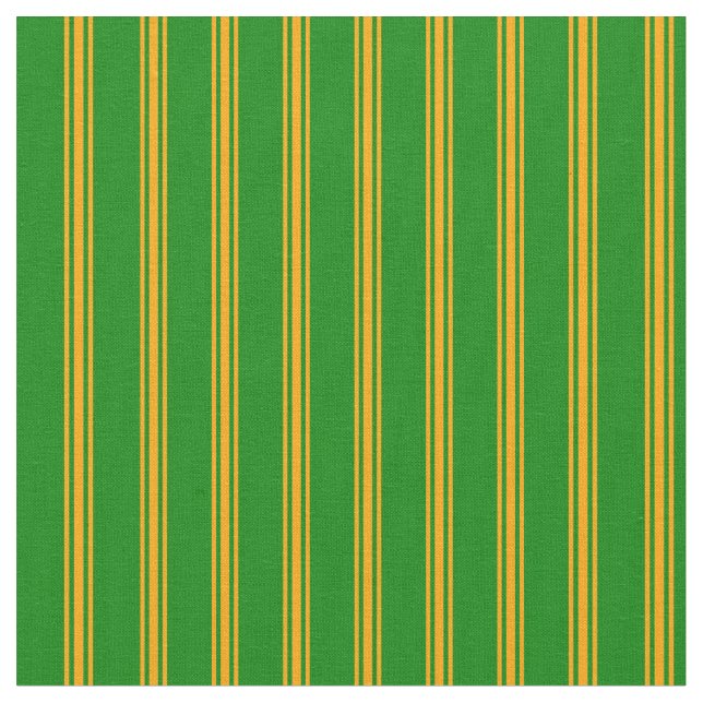 Grünes und orangefarbenes Muster Stoff (Nahaufnahme)