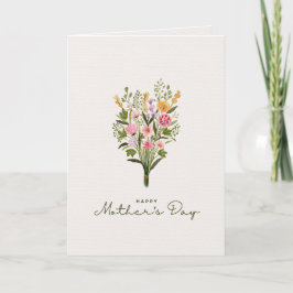 Grünes und rosa florales Wasserfarben-Muttertagsmo Karte