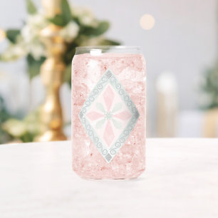 Grünes und rosa pastellfarbenes Diamantmuster Dosenglas