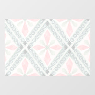 Grünes und rosa pastellfarbenes Diamantmuster Fensteraufkleber