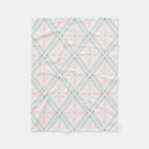 Grünes und rosa pastellfarbenes Diamantmuster Fleecedecke