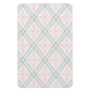 Grünes und rosa pastellfarbenes Diamantmuster Magnet