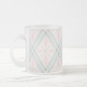 Grünes und rosa pastellfarbenes Diamantmuster Mattglastasse
