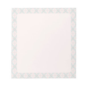 Grünes und rosa pastellfarbenes Diamantmuster Notizblock