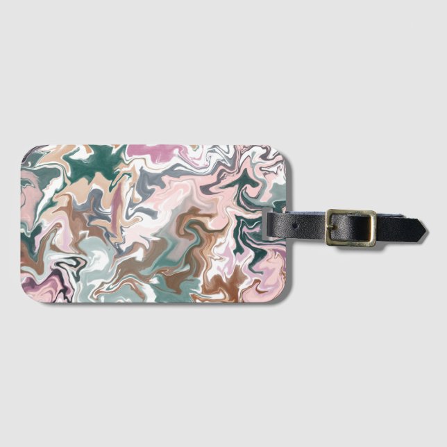 Grünes und rosafarbenes Acryl Gepäckanhänger (Vorderseite (Horizontal))