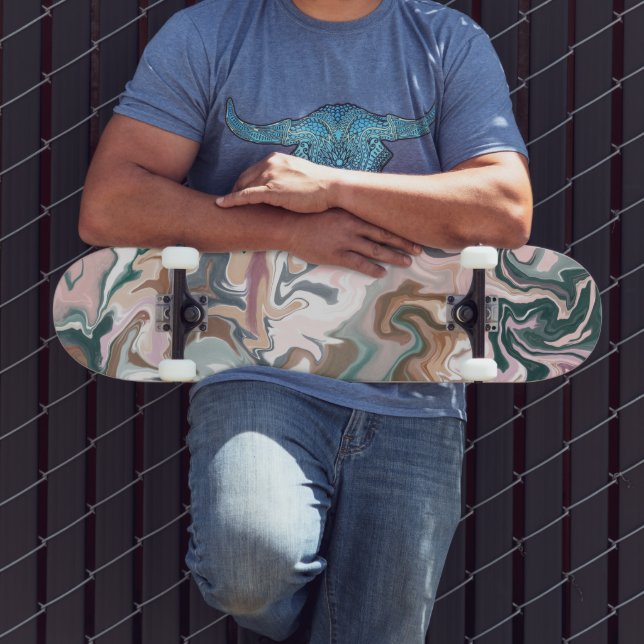 Grünes und rosafarbenes Acryl Skateboard (Außenbereich 3)