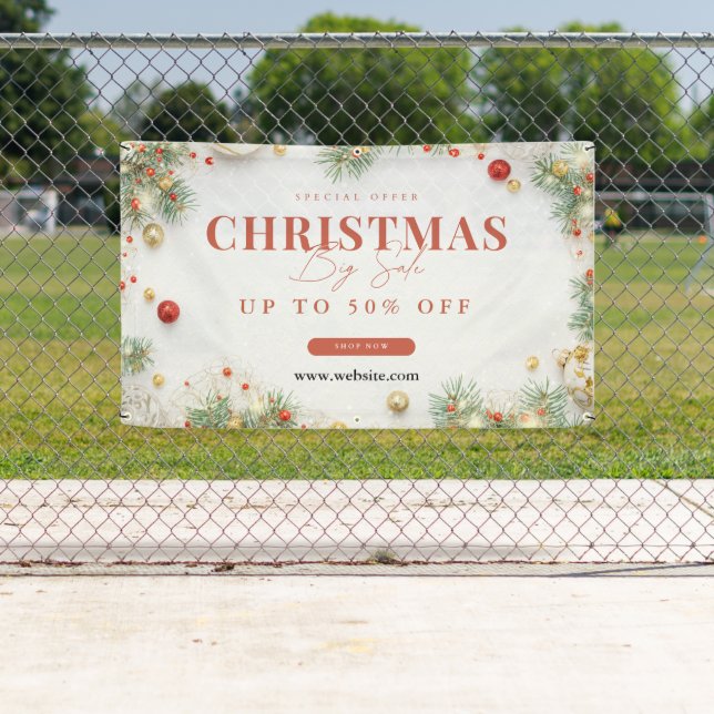 Grünes und rotes minimalistisches Weihnachts-Angeb Banner (Insitu)