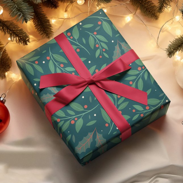 Grünes und rotes Weihnachtsbuch Geschenkpapier (Von Creator hochgeladen)