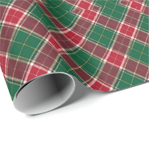 Grünes und rotes Weihnachtskariertuch Geschenkpapier