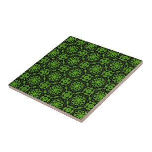 grünes und schwarzes geometrisches Muster Fliese