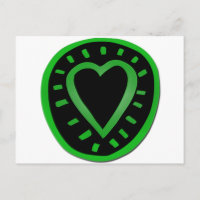 Grünes und schwarzes Herz 1 Postkarte