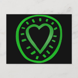 Grünes und schwarzes Herz 2 Postkarte