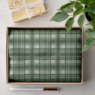 Grünes und schwarzes Karomuster Tartan Seidenpapier