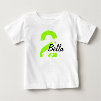Grünes und schwarzes Namen-und Alters-T-Shirt Baby T-shirt