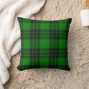 Grünes und schwarzes Tartan-Karomuster Kissen