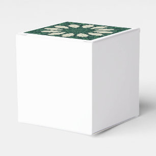 Grünes und silbernes BlattMandala. tropischen Geschenkschachtel