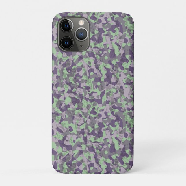grünes und violettes Tarnmuster abstrakt Case-Mate iPhone Hülle (Rückseite)