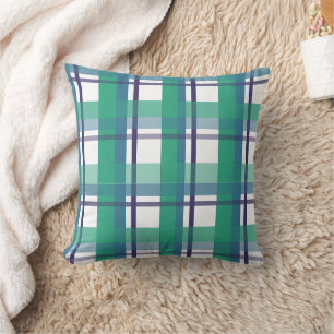 Grünes und violettes Tartan-Muster-Kissen Kissen