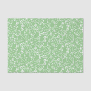Grünes und weißes Efeu-Blatt-Blumenmuster Seidenpapier