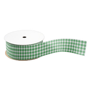 Grünes und weißes Gingham-Muster-Band Kelly Ripsband