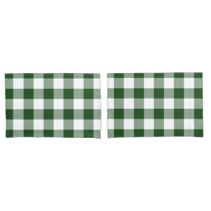 Grünes und weißes Gingham-Muster Kissenbezug