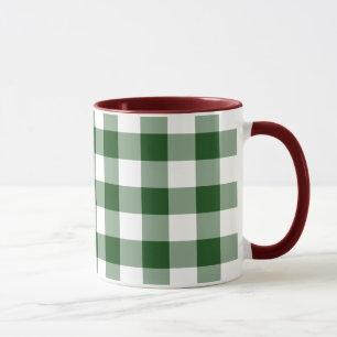 Grünes und weißes Gingham-Muster Tasse