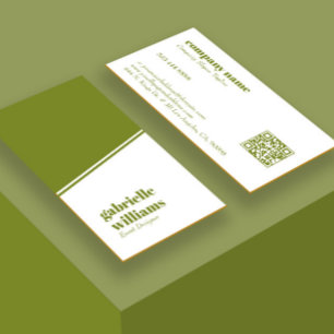 Grünes und weißes minimalistisches Design Visitenkarte