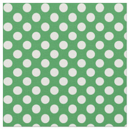 Grünes und weißes Tupfen-Gewebe Kelly Stoff