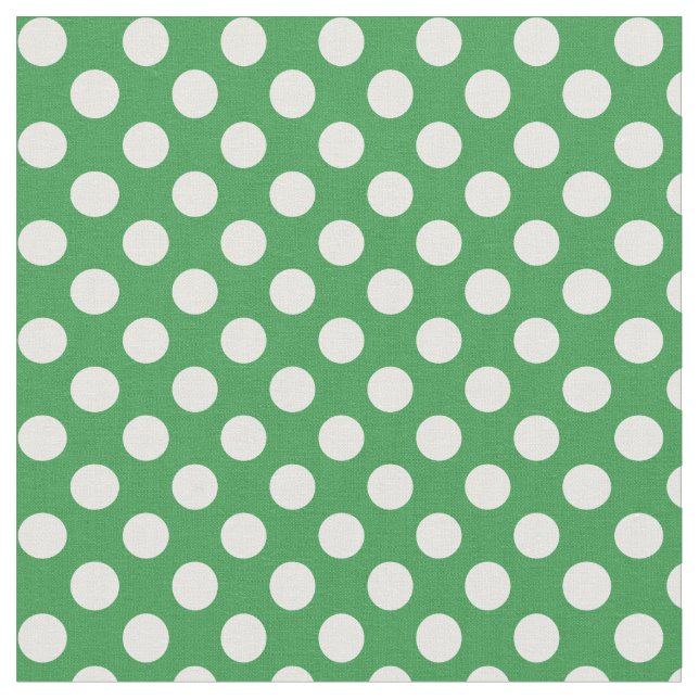 Grünes und weißes Tupfen-Gewebe Kelly Stoff (Nahaufnahme)