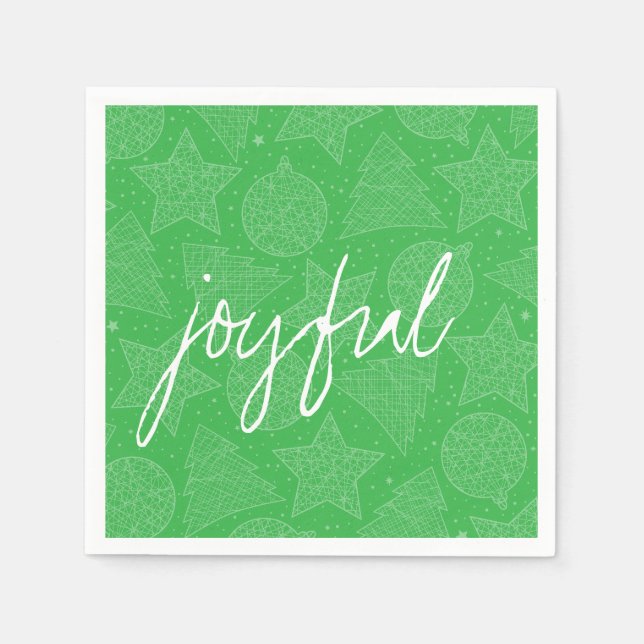 Grünes und Weißes Weihnachtsmuster - Napkin-Set Serviette (Vorderseite)