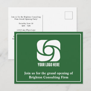 Grünes Unternehmenswerbungsgeschäft-Logo Postkarte