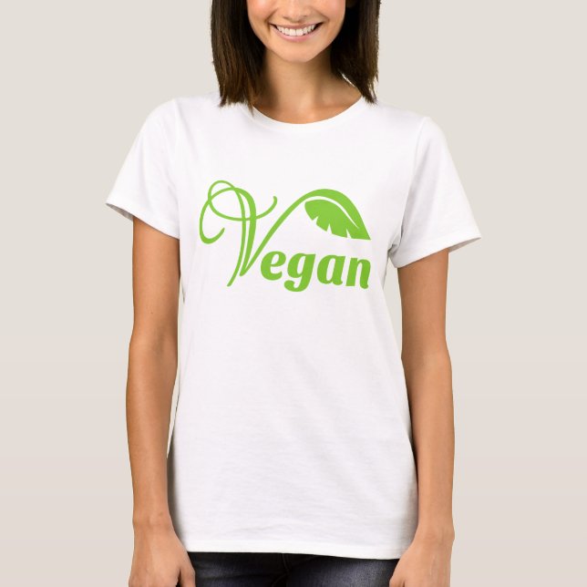 Grünes veganes Logo T-Shirt (Vorderseite)
