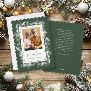 Grünes Vintage-Botanik-Foto Frohe Weihnachten