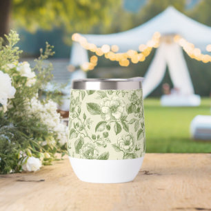 Grünes Vintage-Botanik-Toile-Muster
