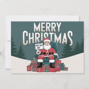 Grünes vintage Frohe Weihnachten Santa Claus ho ho