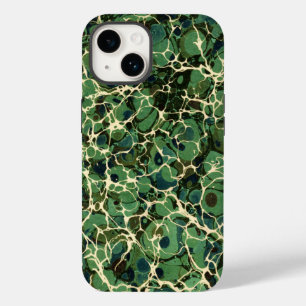 Grünes vintage marmoriertes Papier Case-Mate iPhone 14 Hülle