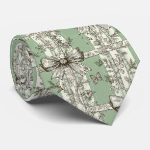 Grünes Vintage-Toile-Band Krawatte