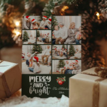 Grünes Vintage-Weihnachten 8 Foto Familie